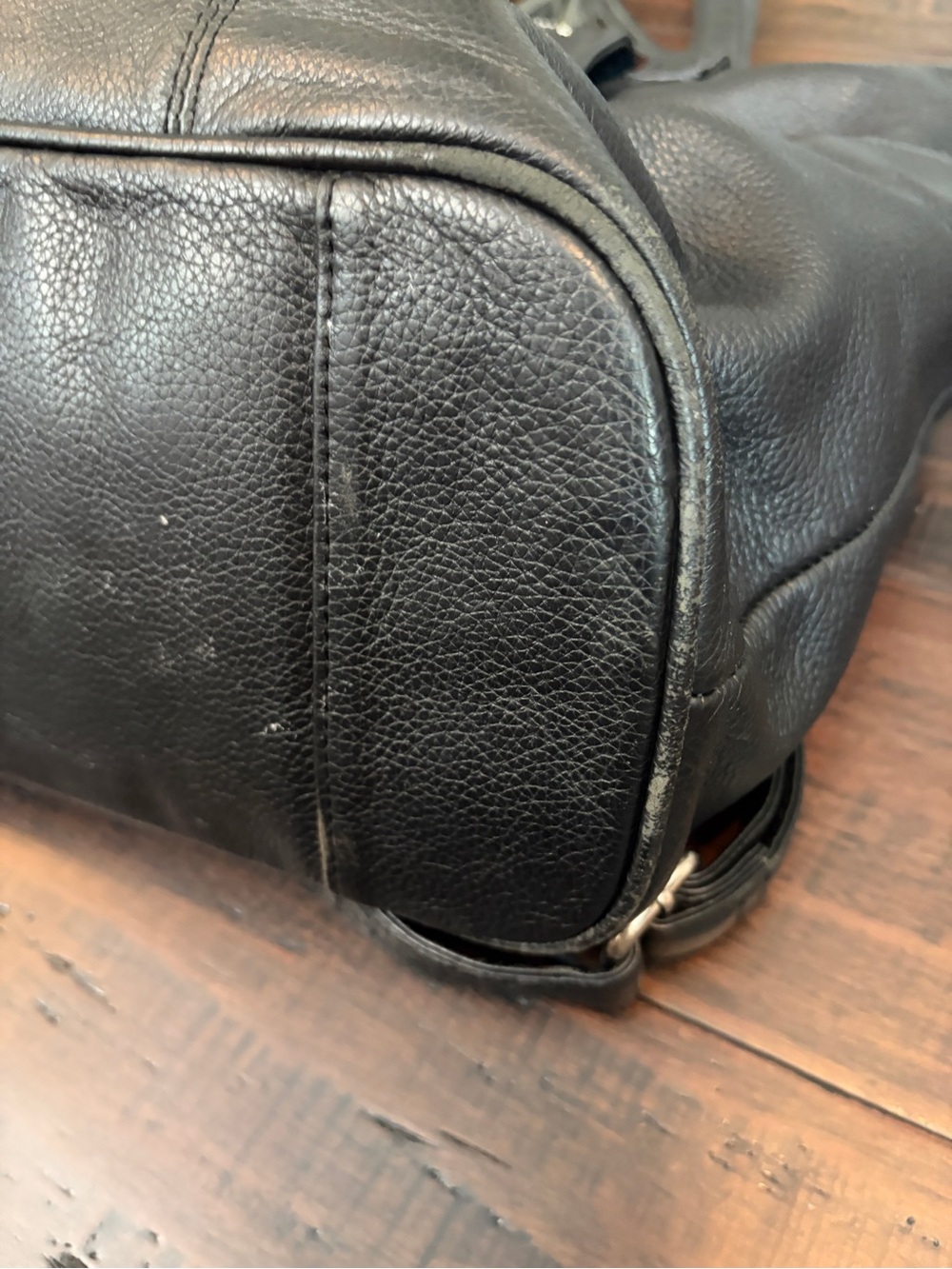 Lily Jade backpack Black Leather Tote with Front Flap Pocket and Tassel luxury - Picture 4 of 10